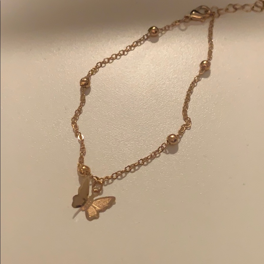 Gold Butterfly Anklet 8$